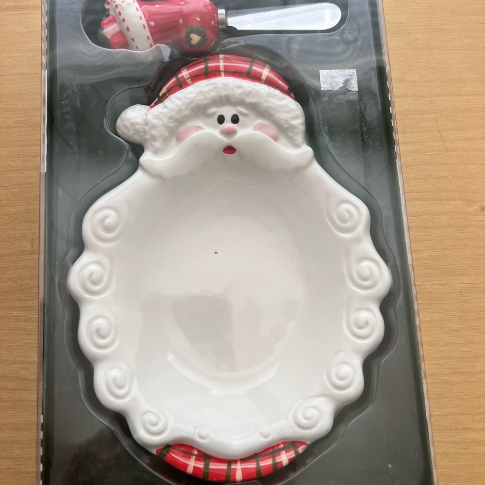 Christmas Santa Dish with Spreader, Lady Jayne Ltd.  2007